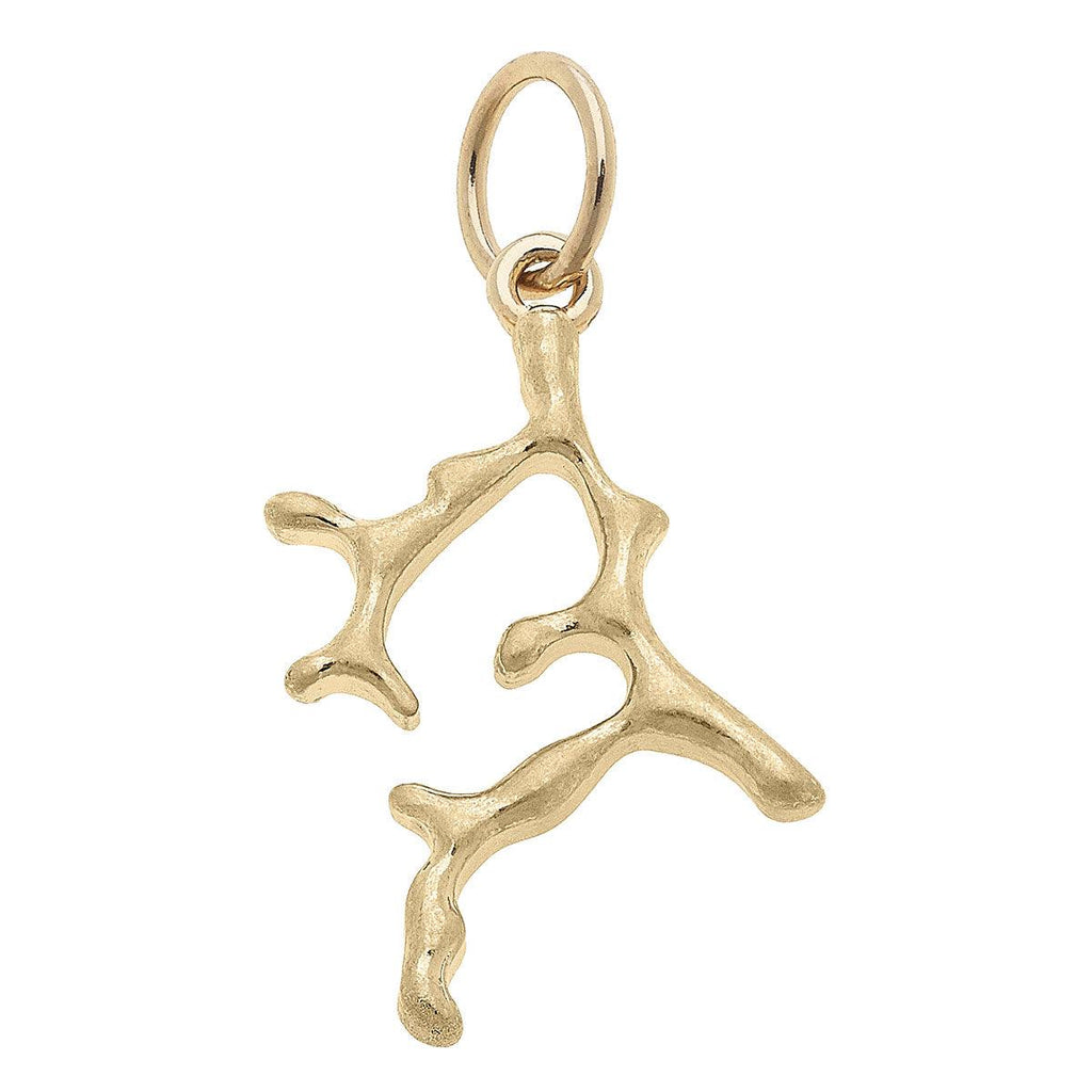 Ocean Coral Charm in Shiny Gold - Canvas Style