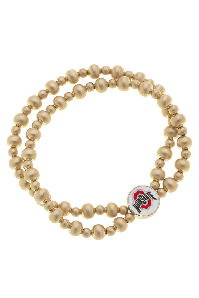 Ohio State Buckeyes 2-Row Ball Bead Stretch Bracelet - Canvas Style