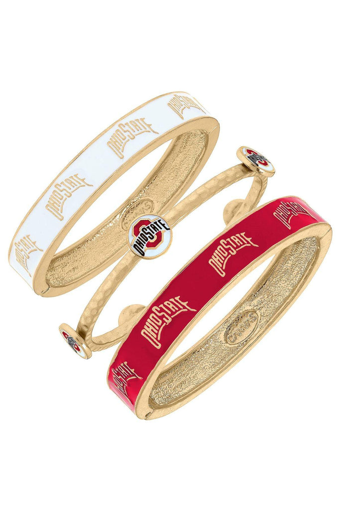 Ohio State Buckeyes Enamel Bangle Stack (Set of 3) - Canvas Style