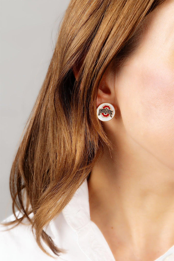 Ohio State Buckeyes Enamel Disc Stud Earrings - FINAL SALE - Canvas Style