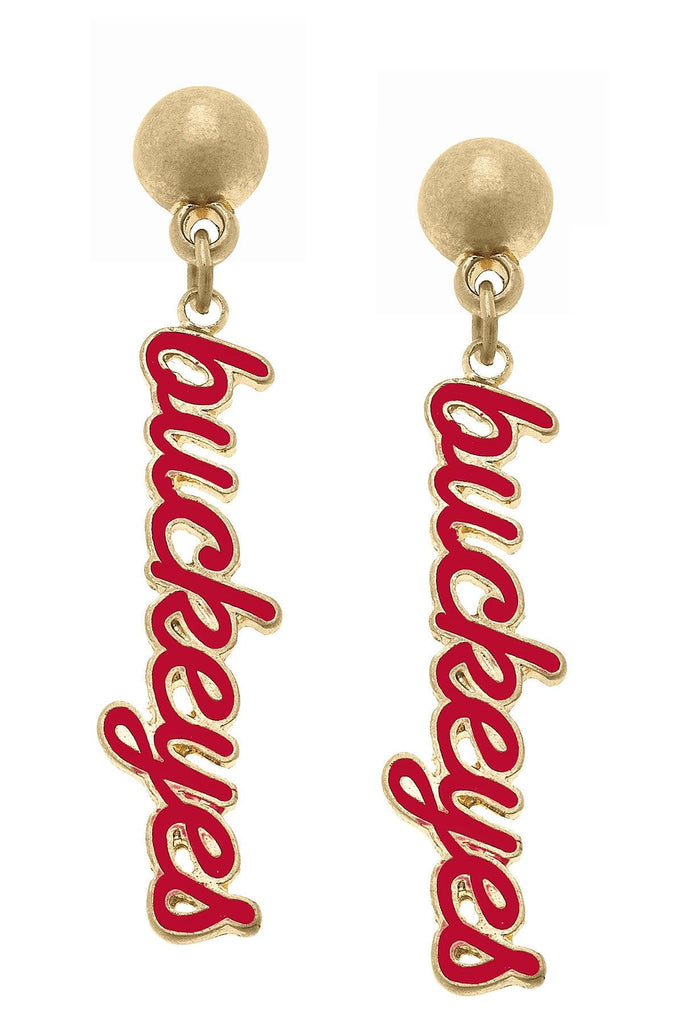 Ohio State Buckeyes Enamel Script Earrings - Canvas Style