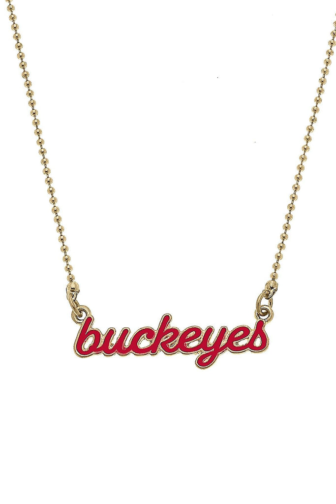 Ohio State Buckeyes Enamel Script Necklace - Canvas Style