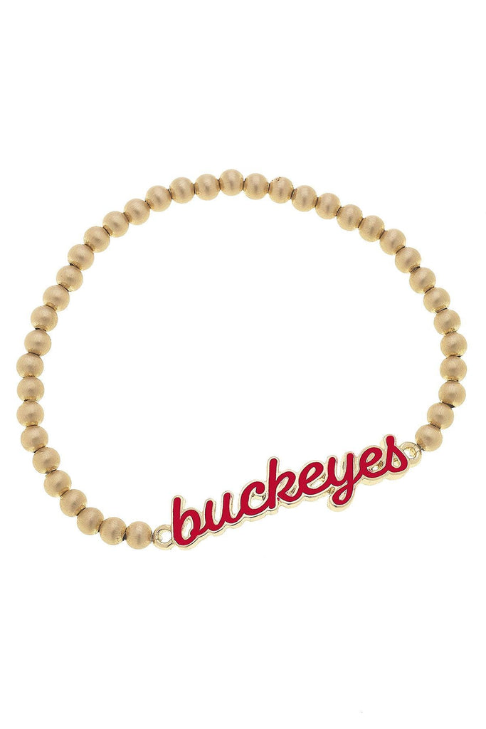 Ohio State Buckeyes Enamel Script Stretch Bracelet - Canvas Style