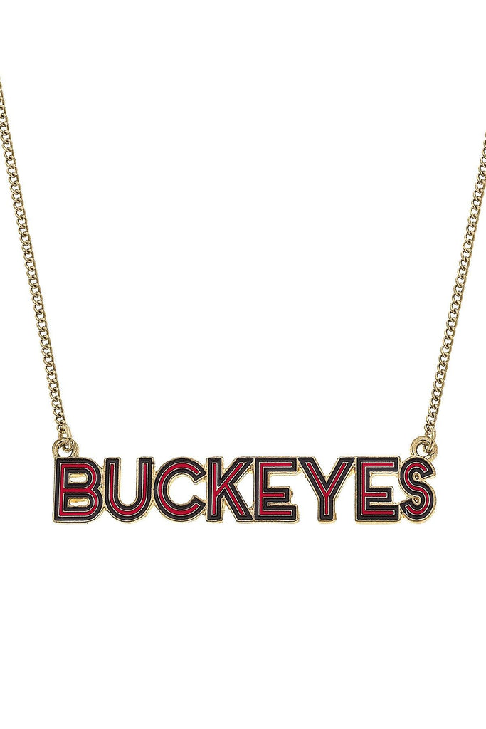 Ohio State Buckeyes Outline Enamel Necklace - Canvas Style