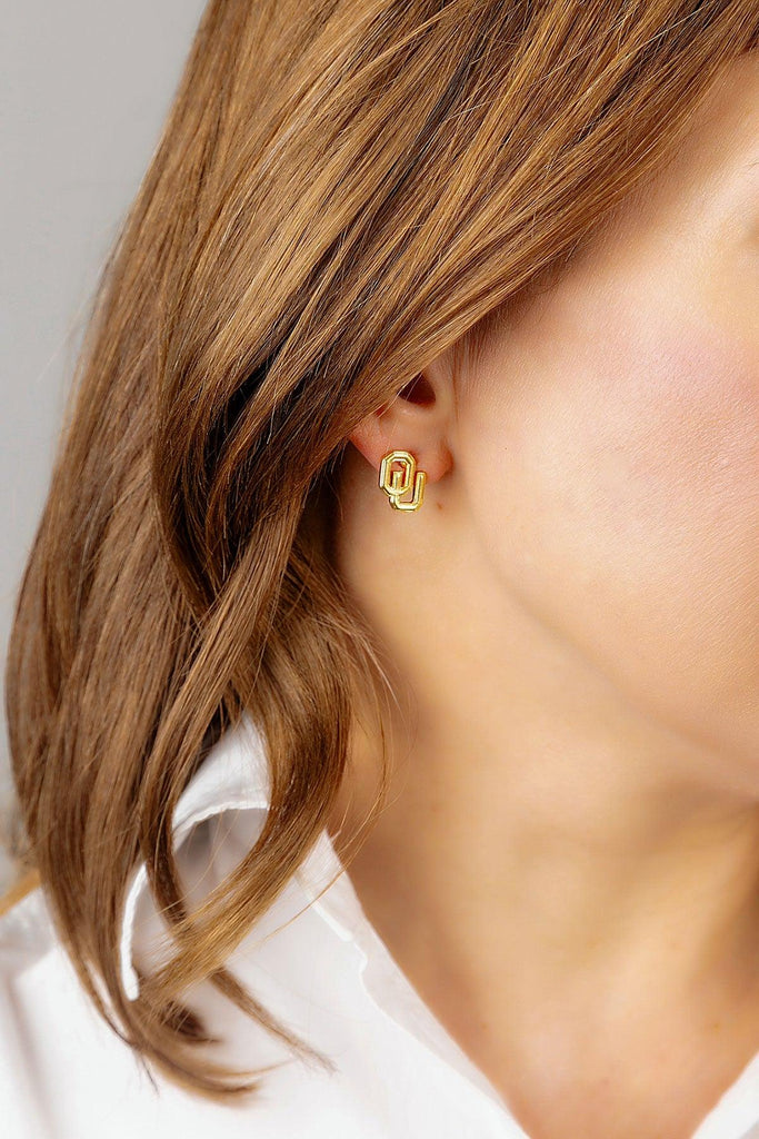 Oklahoma Sooners 24K Gold Plated Stud Earrings - Canvas Style