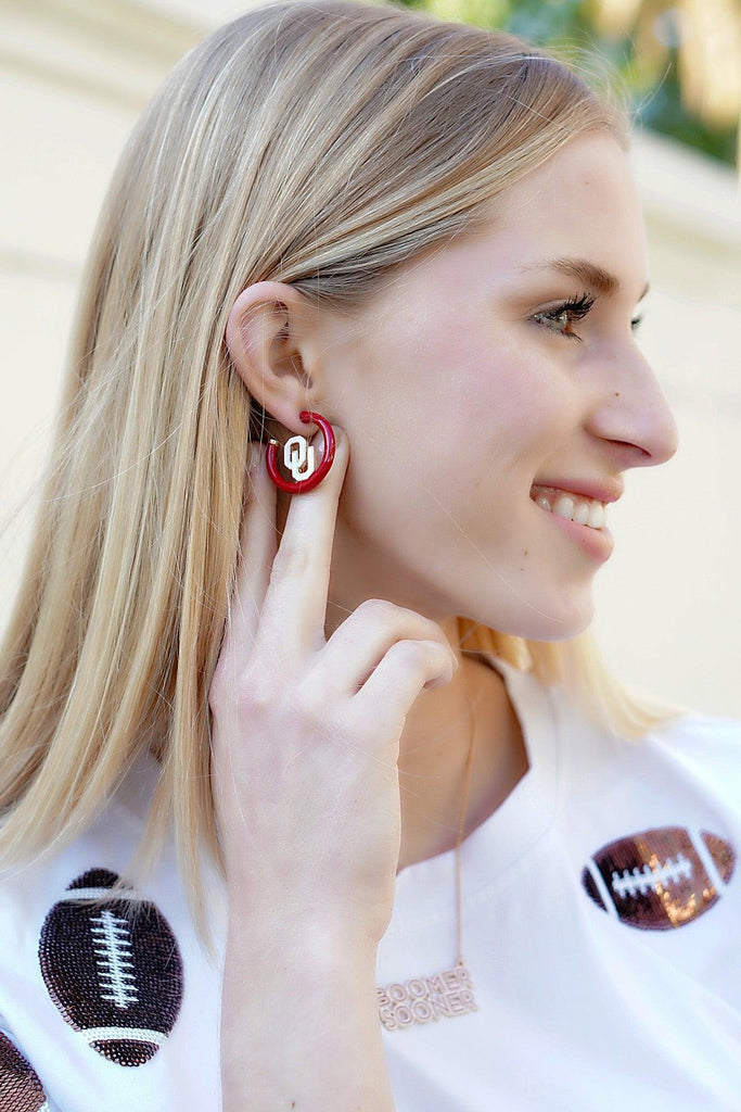 Oklahoma Sooners Enamel Logo Earrings - Canvas Style