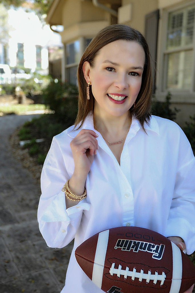 Oklahoma Sooners Enamel Script Earrings - Canvas Style