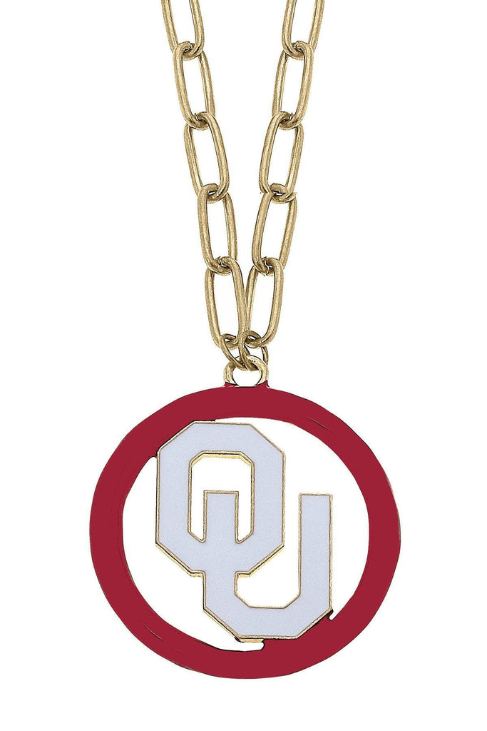 Oklahoma Sooners Logo Enamel Medallion Necklace - Canvas Style