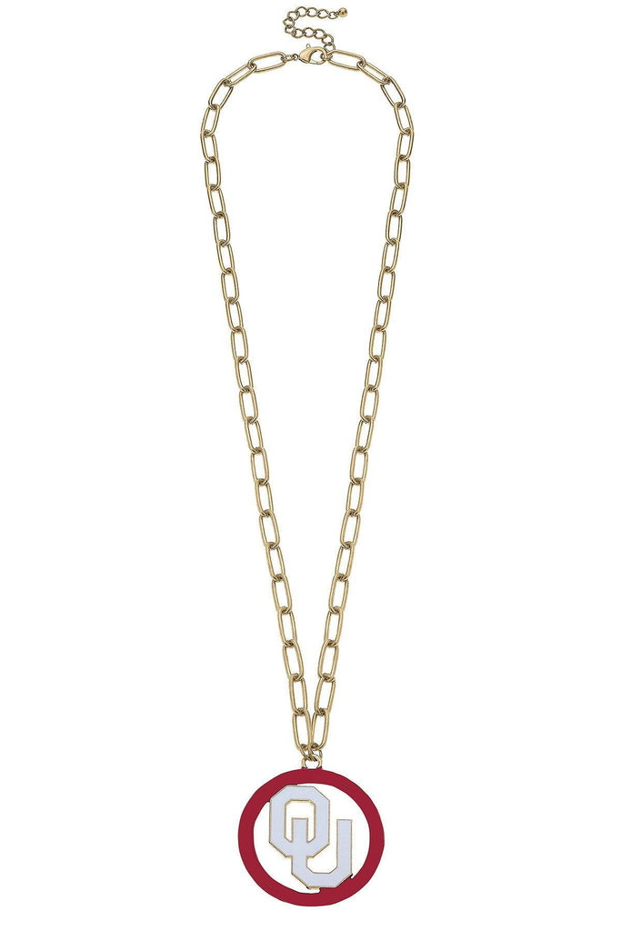 Oklahoma Sooners Logo Enamel Medallion Necklace - Canvas Style