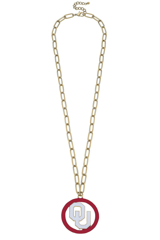 Oklahoma Sooners Logo Enamel Medallion Necklace - Canvas Style