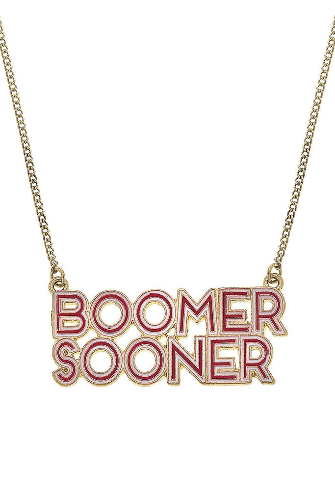 Oklahoma Sooners Outline Enamel Necklace - Canvas Style