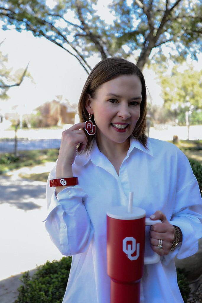 Oklahoma Sooners Resin Logo Cuff Bracelet - Canvas Style