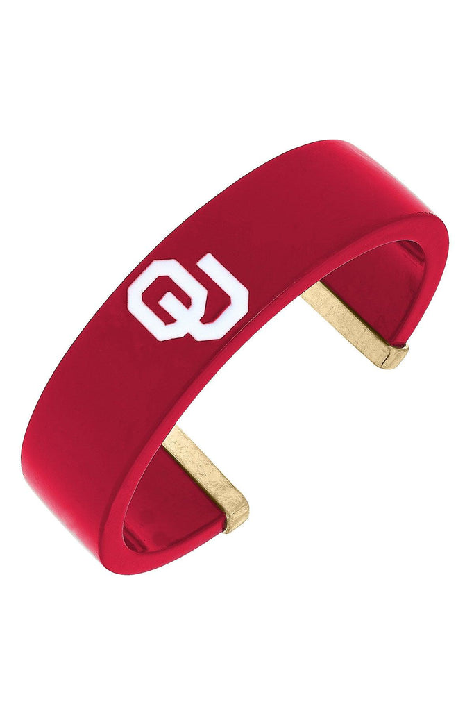 Oklahoma Sooners Resin Logo Cuff Bracelet - Canvas Style