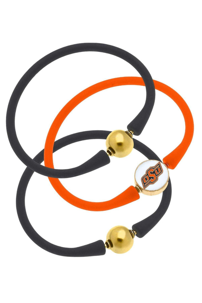 Oklahoma State Cowboys 24K Gold Plated Bali Bracelet Stack (Set of 3) - Canvas Style