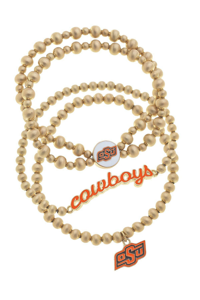 Oklahoma State Cowboys Ball Bead Stretch Bracelet Stack - Canvas Style