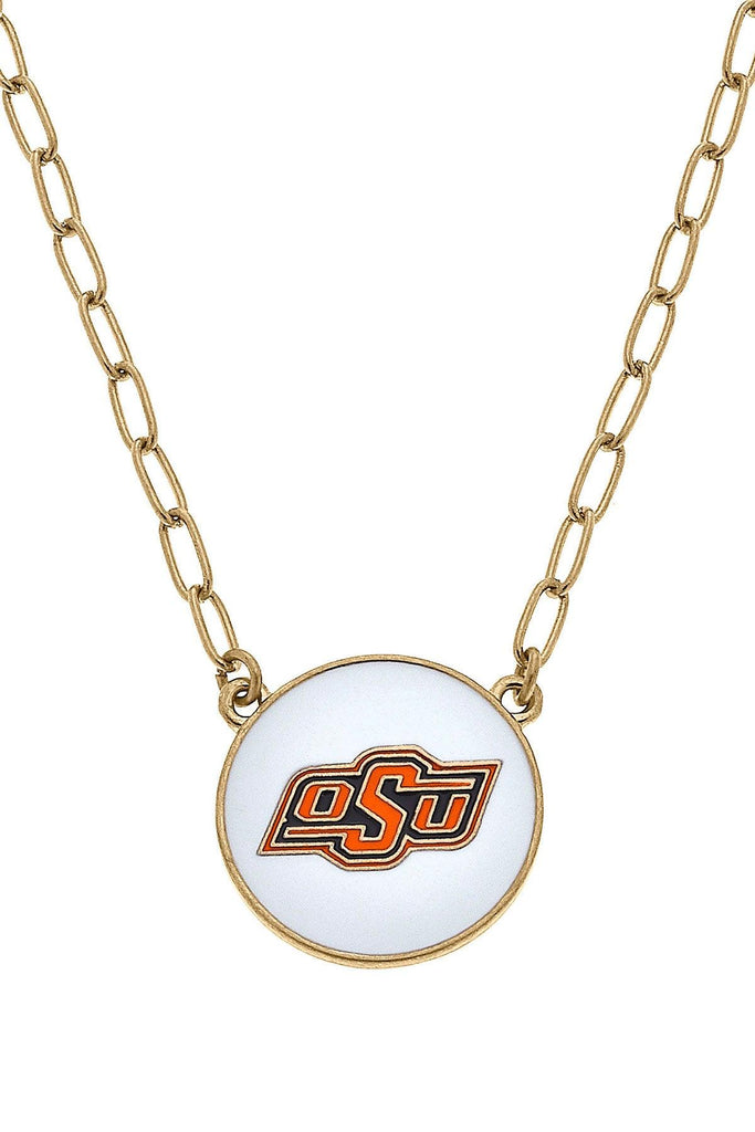 Oklahoma State Cowboys Enamel Disc Pendant Necklace - Canvas Style