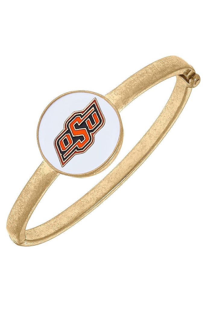 Oklahoma State Cowboys Enamel Statement Hinge Bangle - FINAL SALE - Canvas Style