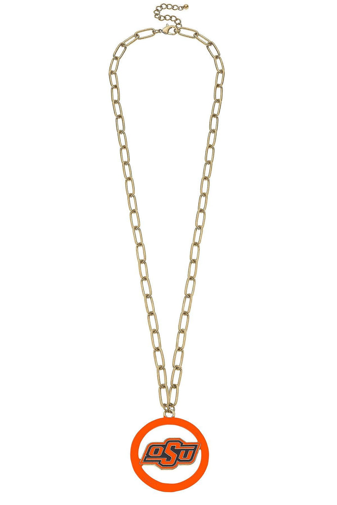 Oklahoma State Cowboys Logo Enamel Medallion 32" Necklace - Canvas Style