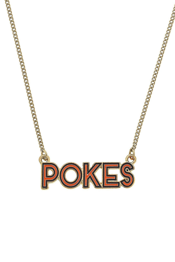 Oklahoma State Cowboys Outline Enamel Necklace - Canvas Style