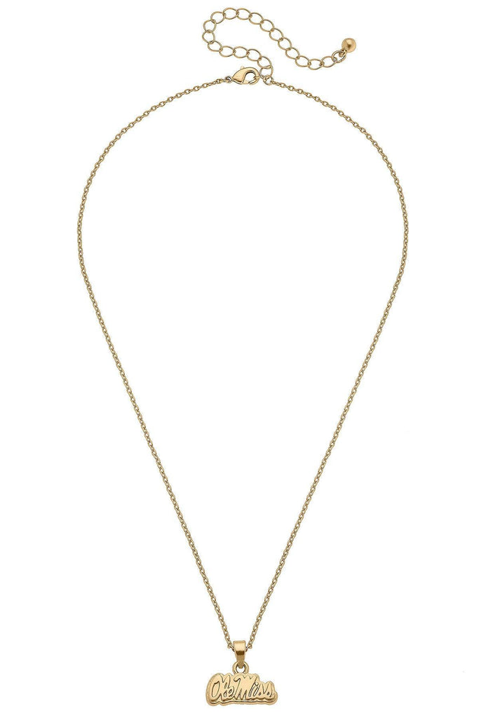 Ole Miss Rebels 24K Gold Plated Pendant Necklace - Canvas Style