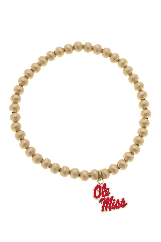 Ole Miss Rebels Ball Bead Stretch Bracelet - Canvas Style