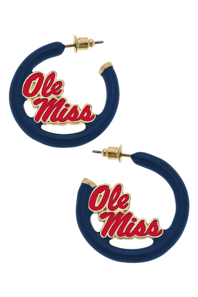 Ole Miss Rebels Enamel Logo Earrings - Canvas Style