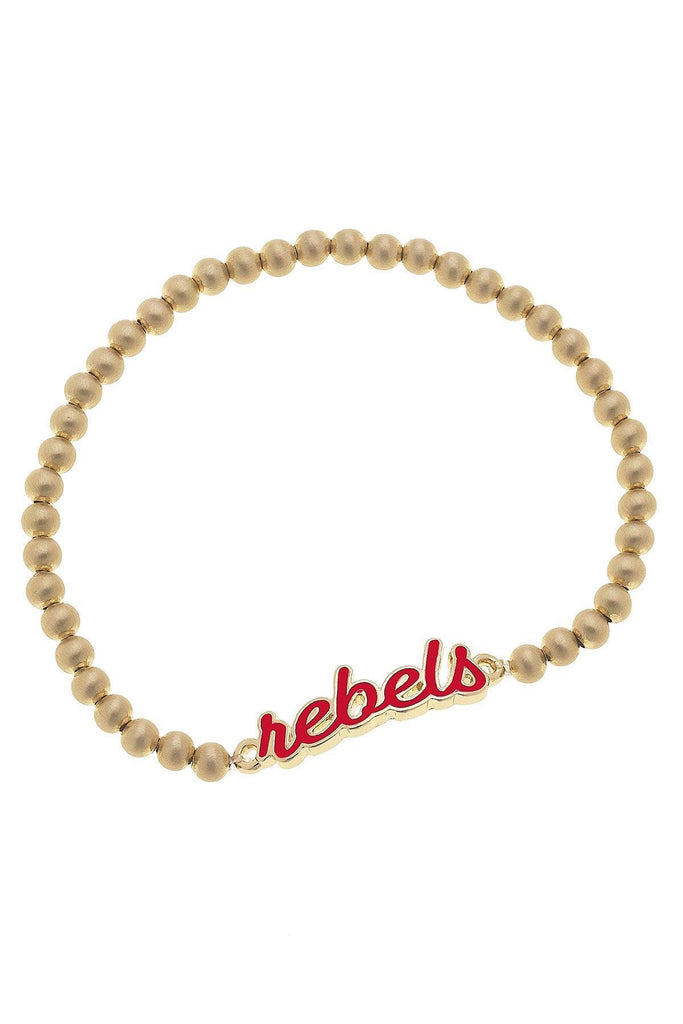 Ole Miss Rebels Enamel Script Stretch Bracelet - Canvas Style