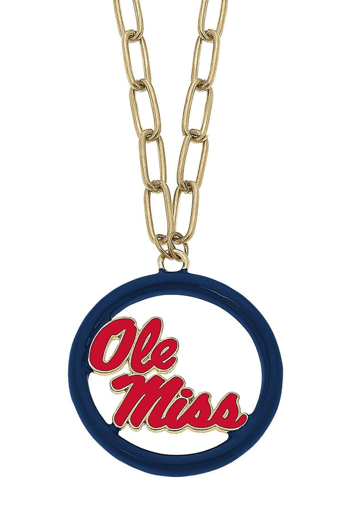 Ole Miss Rebels Logo Enamel Medallion 32" Necklace - Canvas Style