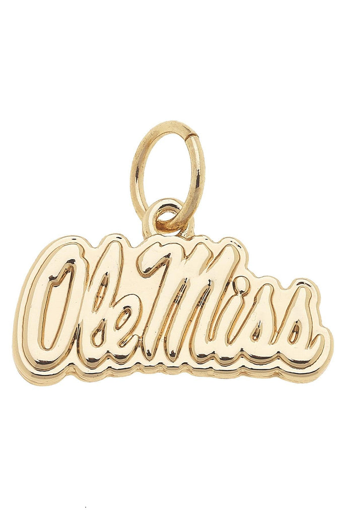 Ole Miss Rebels Shiny Gold Logo Charm - Canvas Style