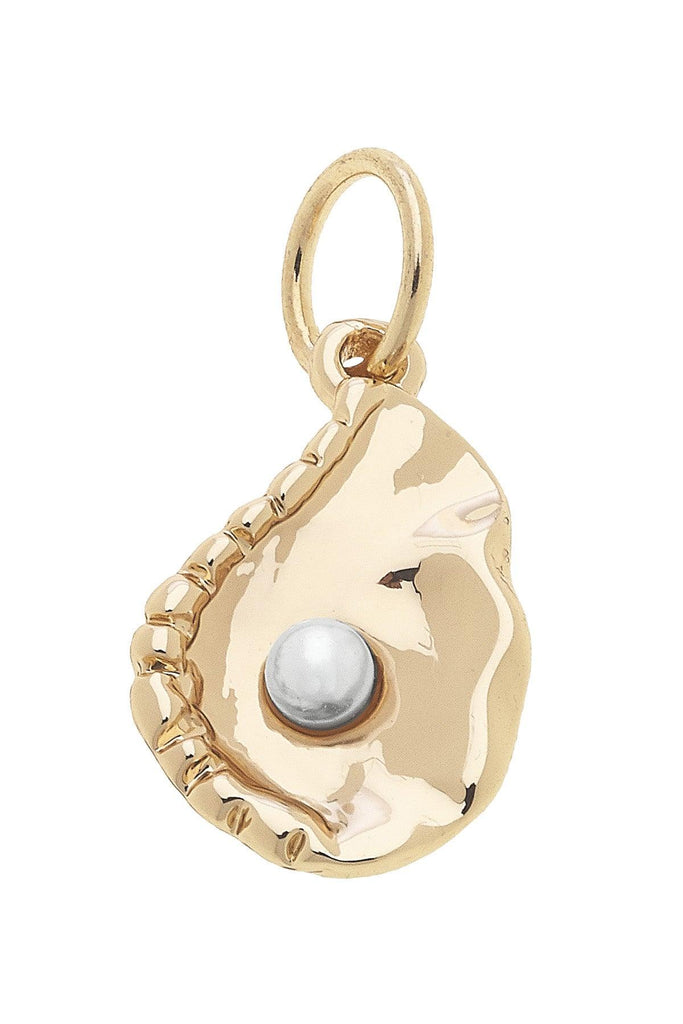 Oyster with Pearl Charm in Shiny Gold - Canvas Style