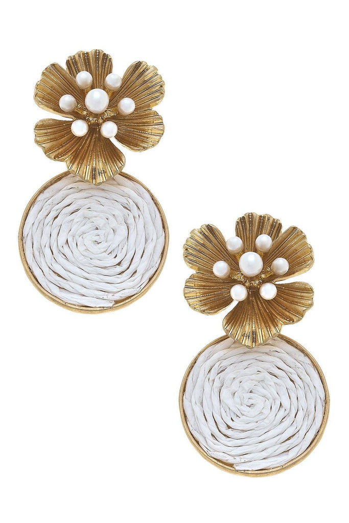 Palm Beach Pearl & Raffia Earrings - Canvas Style