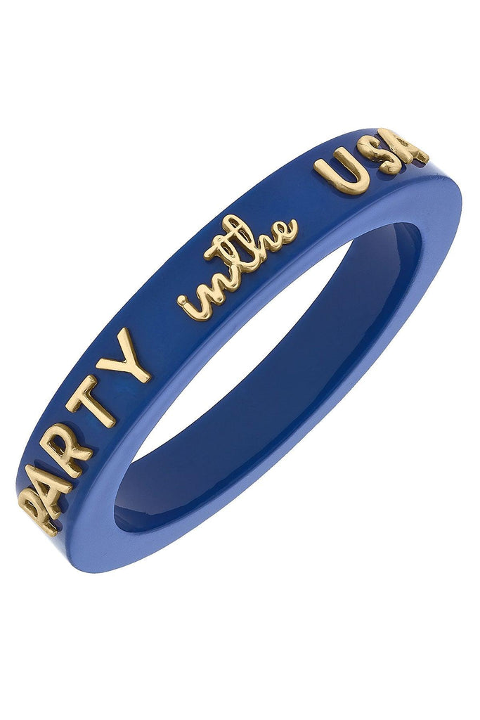 Party in the USA Resin Bangle in Blue - Canvas Style