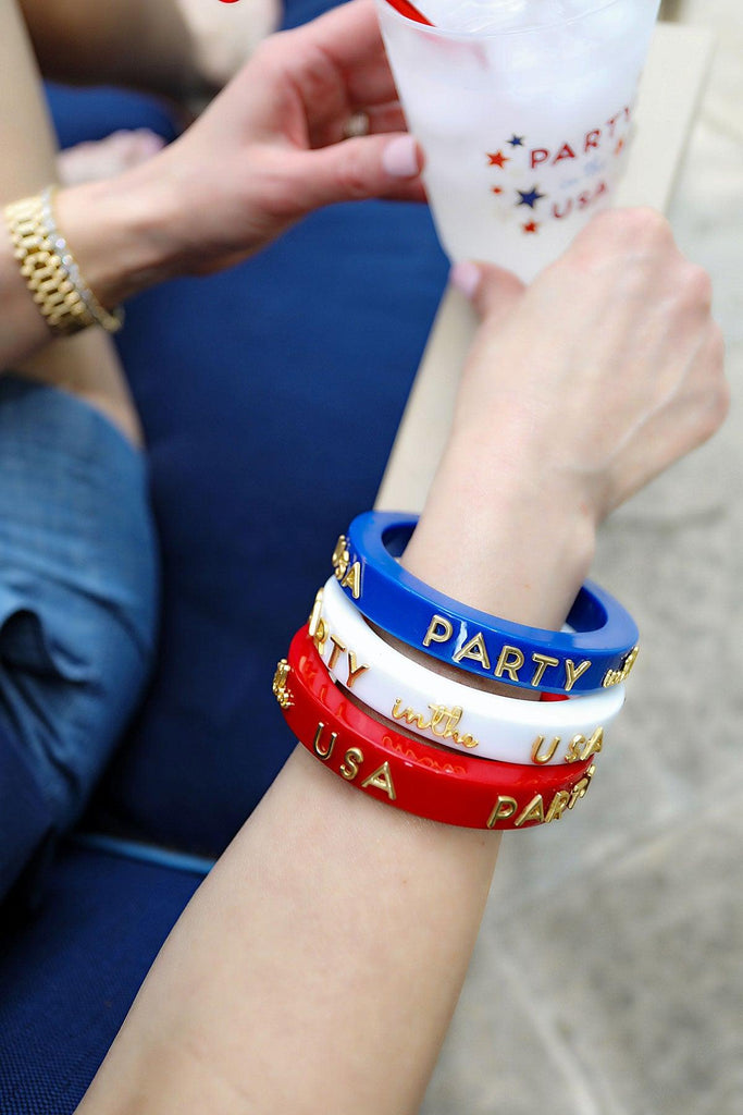 Party in the USA Resin Bangle in Blue - Canvas Style