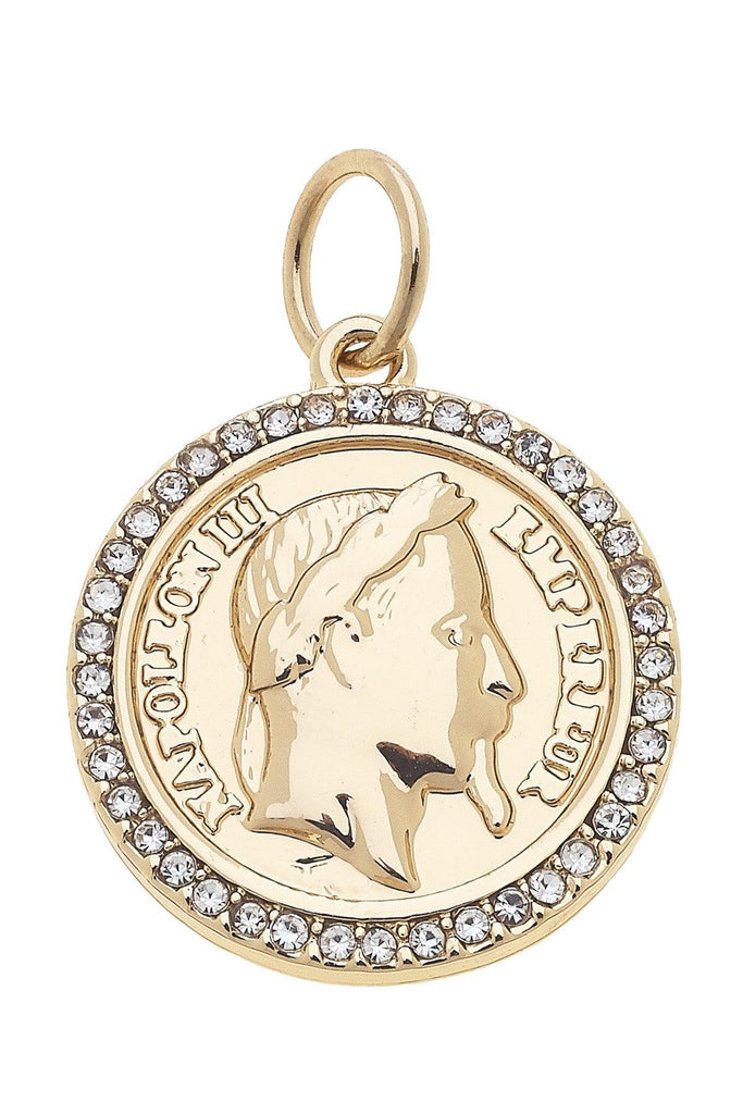 Pave Coin Charm in Shiny Gold - Canvas Style