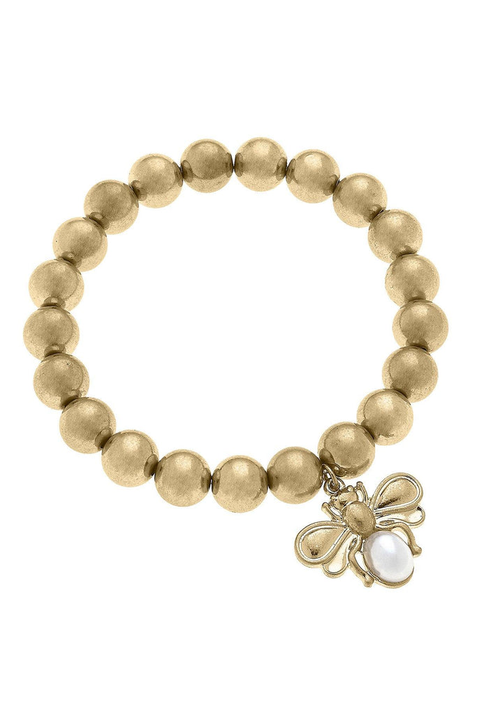 Pearl Bumble Bee Stretch Bracelet - Canvas Style