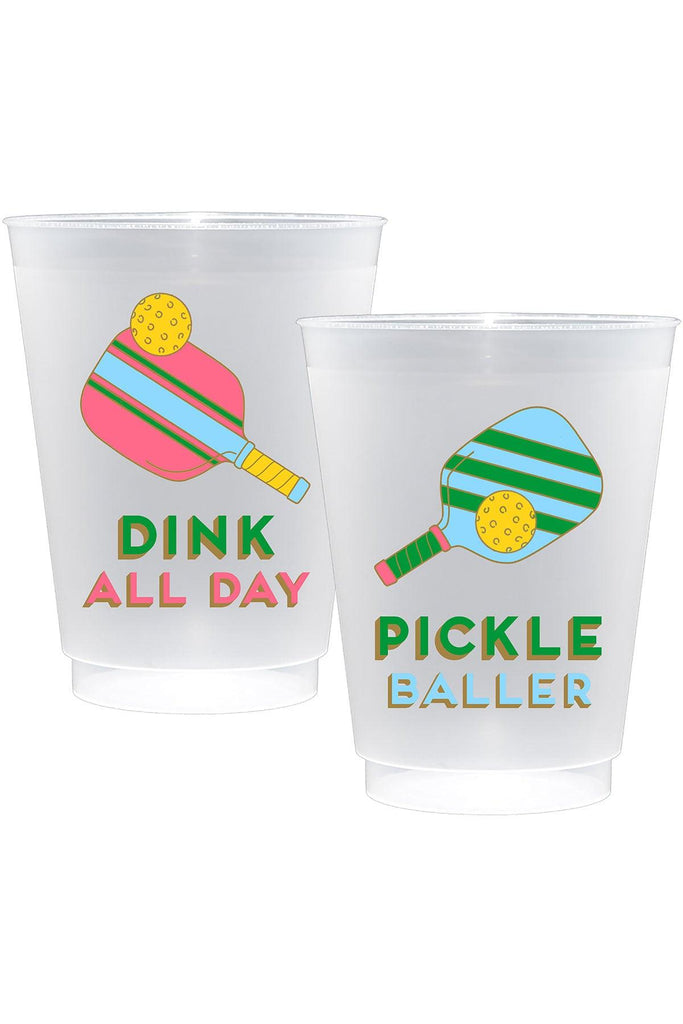Pickleball Shatterproof Frost Flex Plastic Cups (Set of 10) - Canvas Style