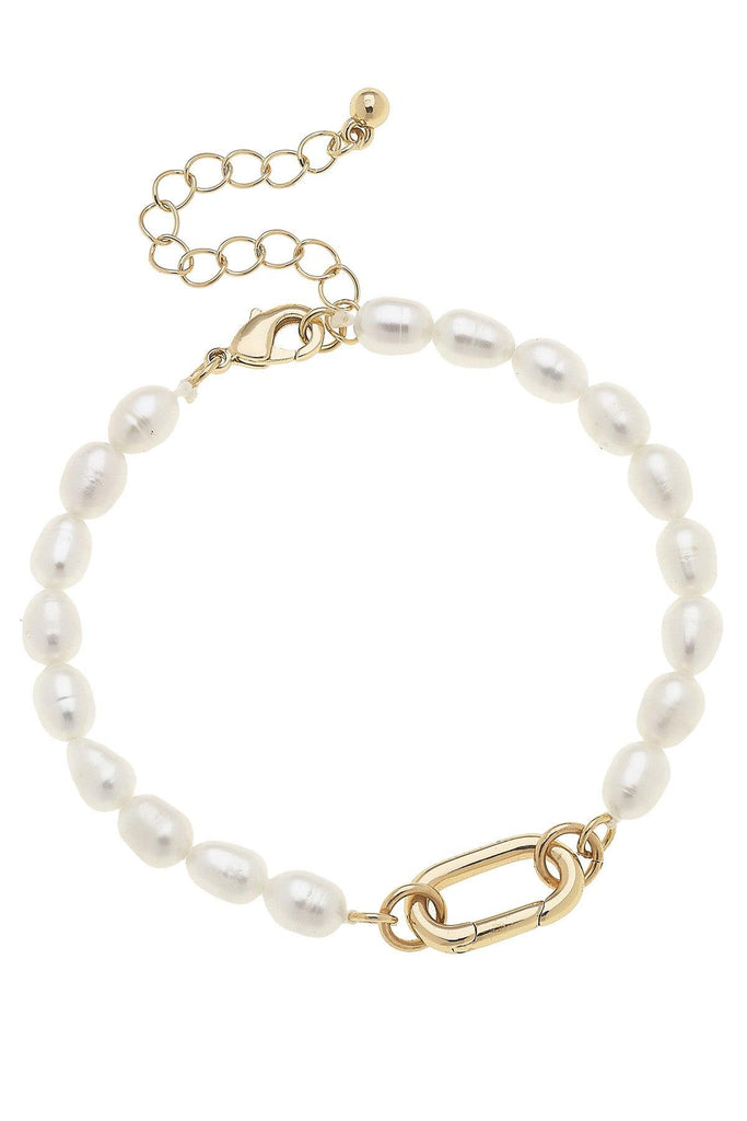 Piper Freshwater Pearl Charm Bracelet Base in Ivory - Canvas Style