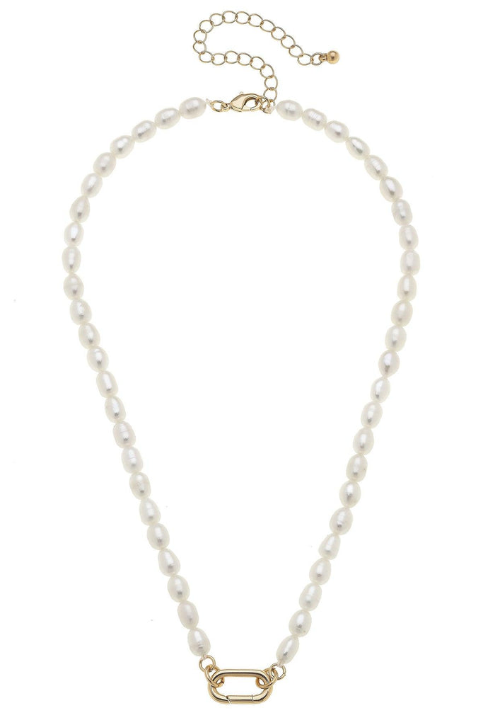 Piper Freshwater Pearl Charm Necklace Base in Ivory - Canvas Style