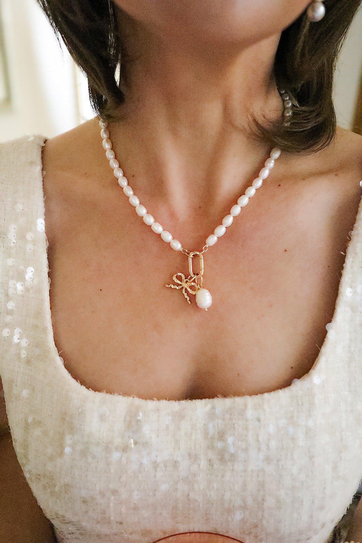 Piper Freshwater Pearl Charm Necklace Base in Ivory – Canvas Style