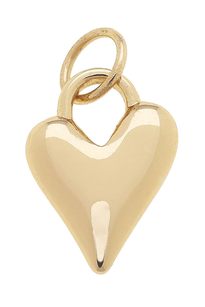 Puffy Heart Charm in Shiny Gold - Canvas Style