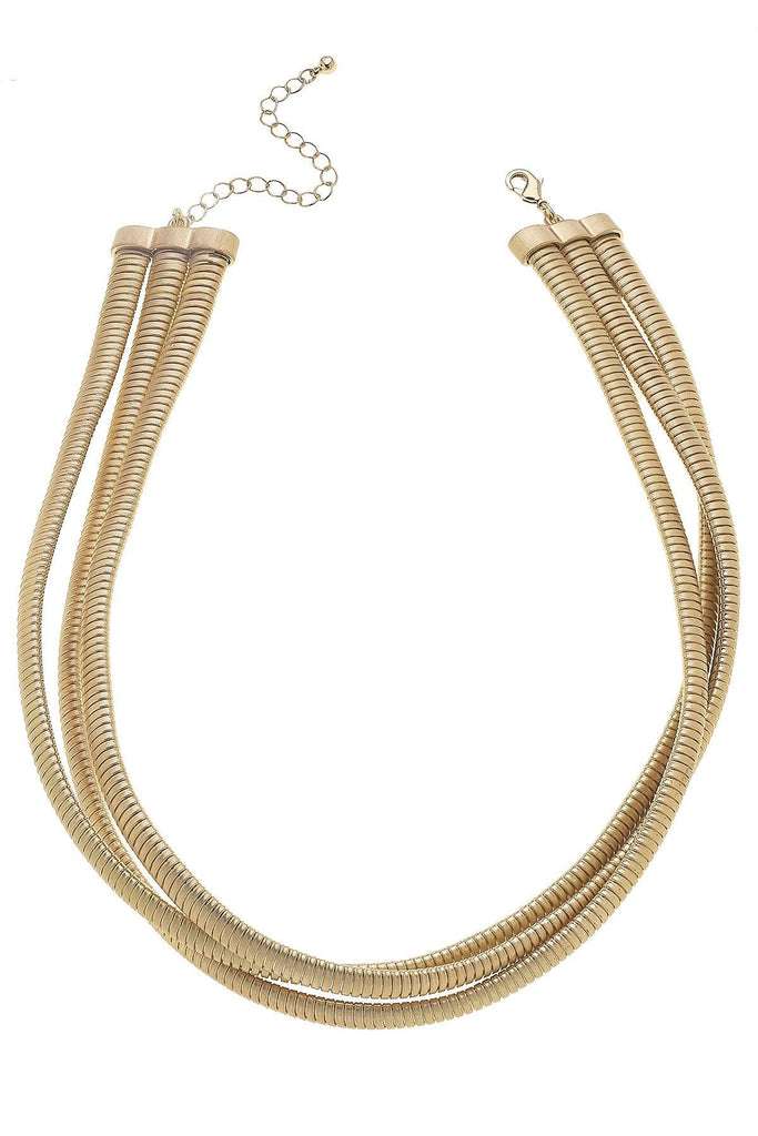 Ramona Interlocking Watchband Collar Necklace - Canvas Style