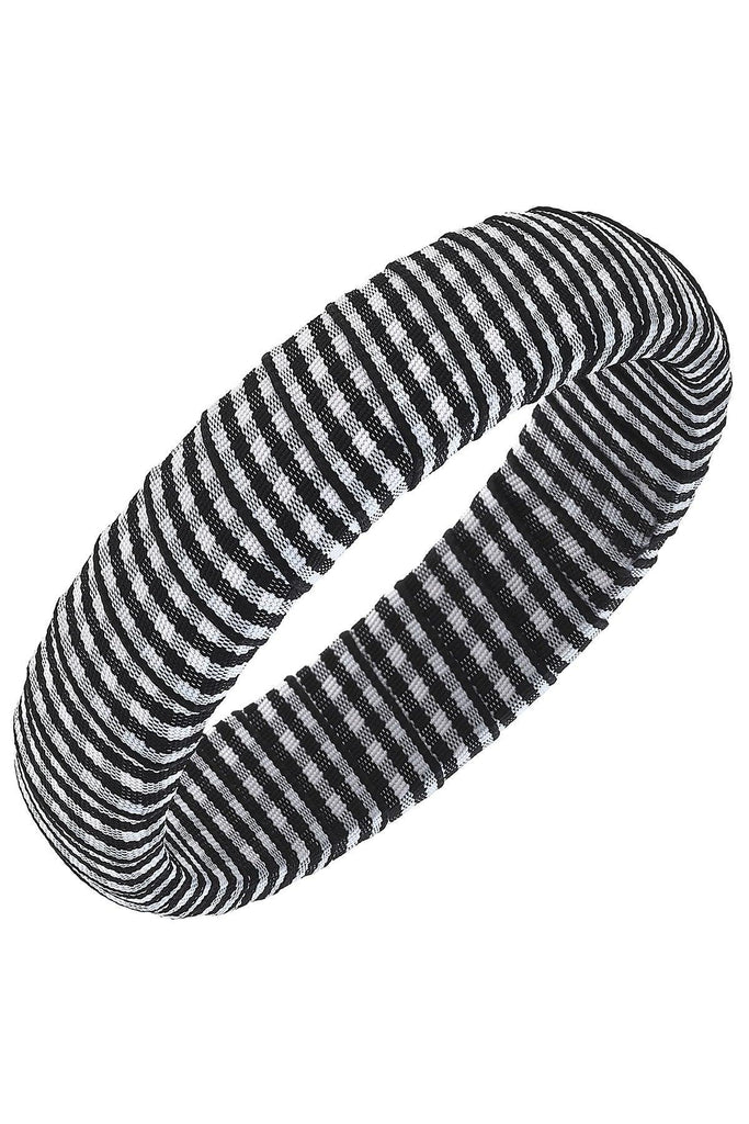 Reagan Gingham Statement Bangle in Black - Canvas Style