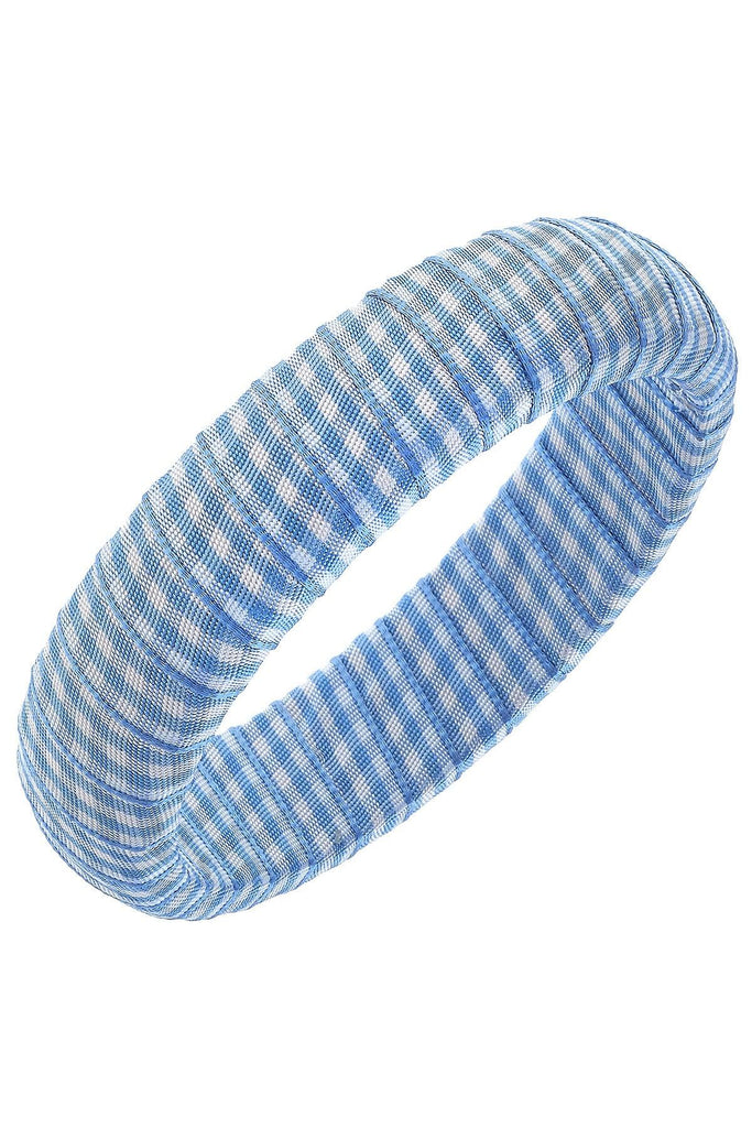 Reagan Gingham Statement Bangle in Blue - Canvas Style