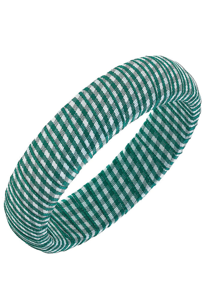 Reagan Gingham Statement Bangle in Green - Canvas Style