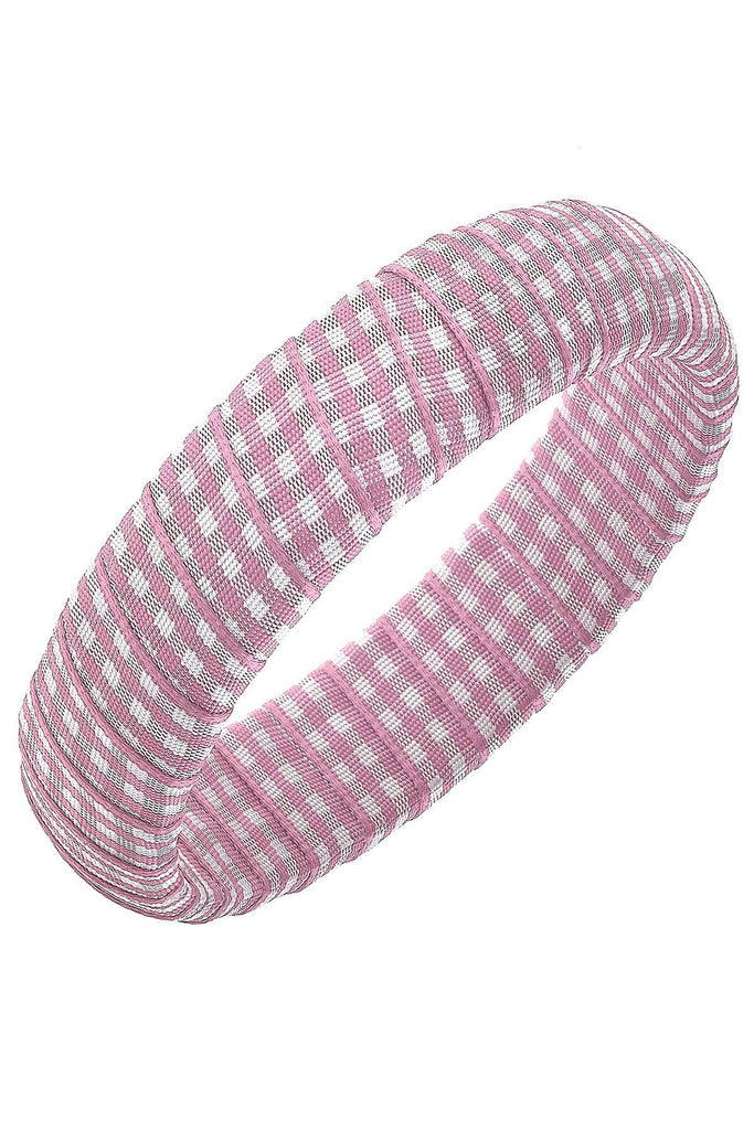 Reagan Gingham Statement Bangle in Pink - Canvas Style