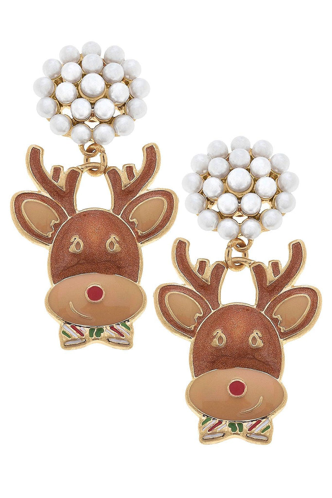 Reindeer Enamel Earrings - Canvas Style