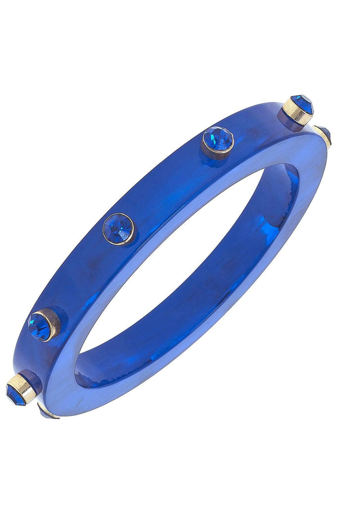Renee Resin and Rhinestone Bangle in Blue - Canvas Style