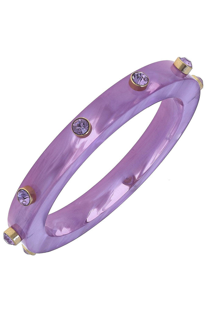 Renee Resin and Rhinestone Bangle in Lavender - Canvas Style