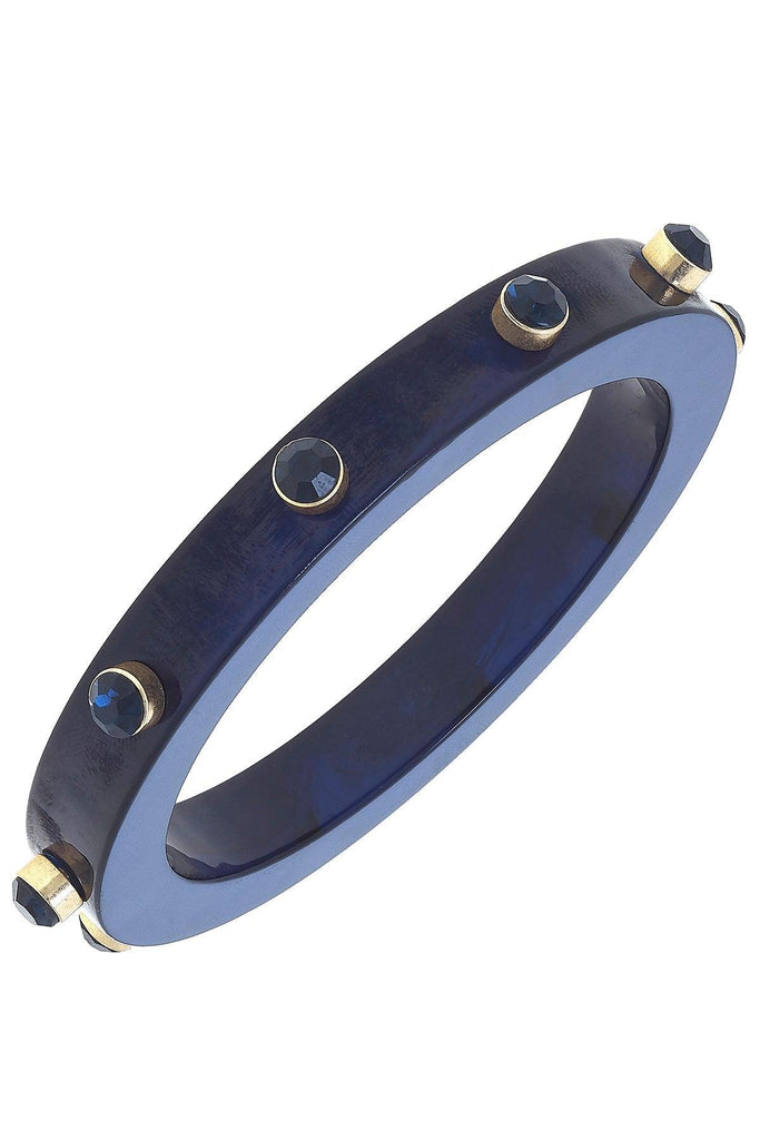 Renee Resin and Rhinestone Bangle in Navy - Canvas Style