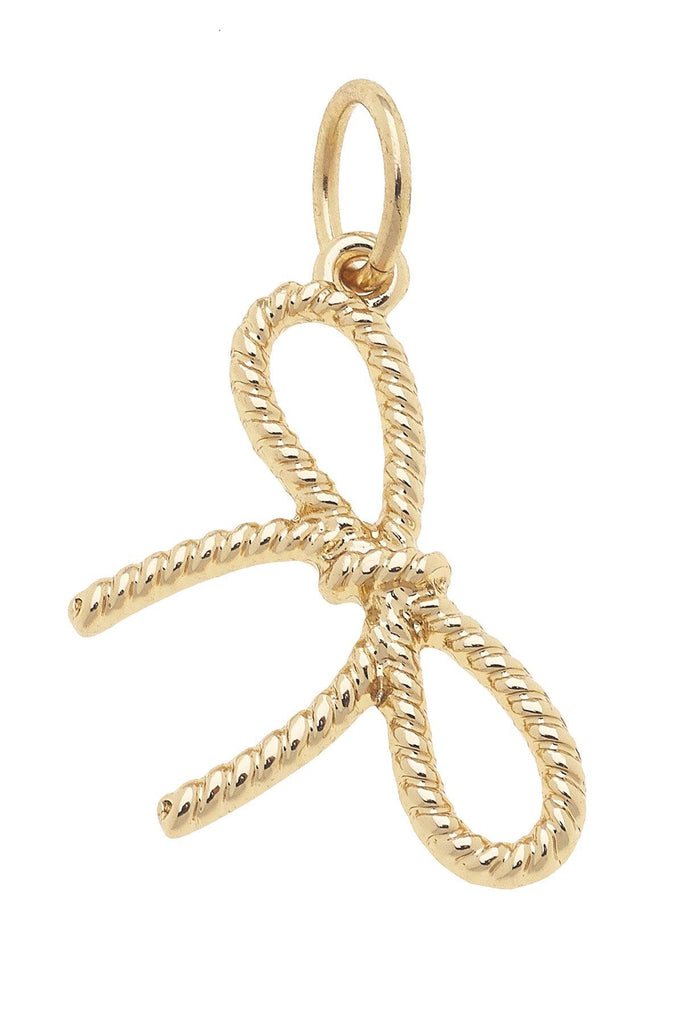 Rope Bow Charm in Shiny Gold - Canvas Style